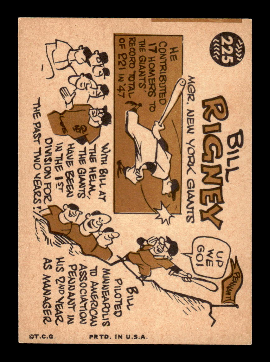 1960 Topps #225 Bill Rigney - San Francisco Giants EX