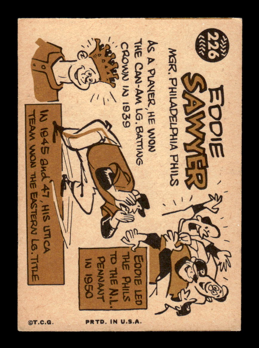 1960 Topps #226 Eddie Sawyer - Philadelphia Phillies EX