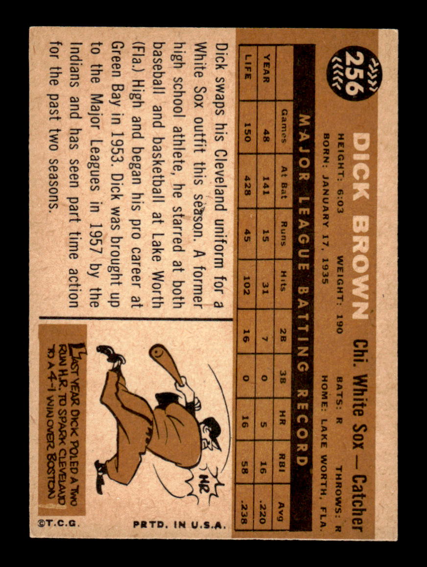 1960 Topps #256 Dick Brown - Chicago White Sox EXMT
