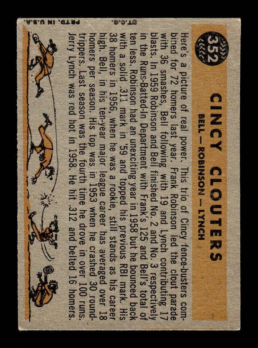 1960 Topps #352 Cincy Clouters - Bell / Robinson / Lynch VG