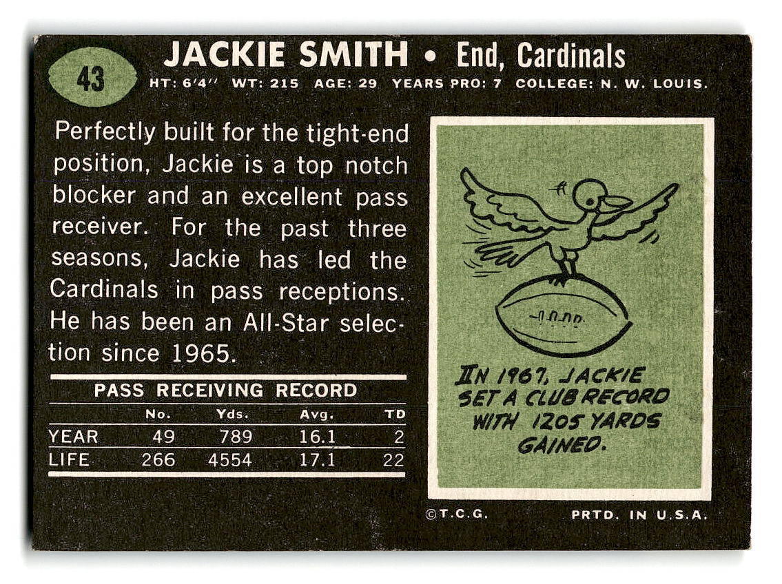 1969 Topps #43 Jackie Smith St. Louis Cardinals EX