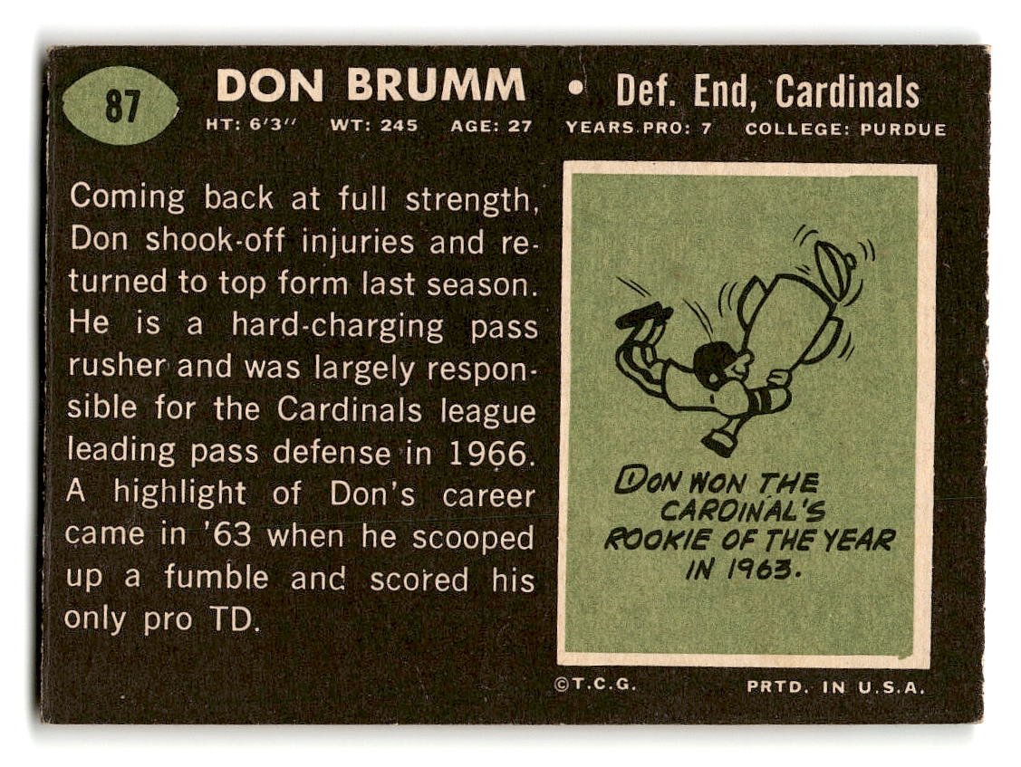 1969 Topps #87 Don Brumm RC St. Louis Cardinals EX