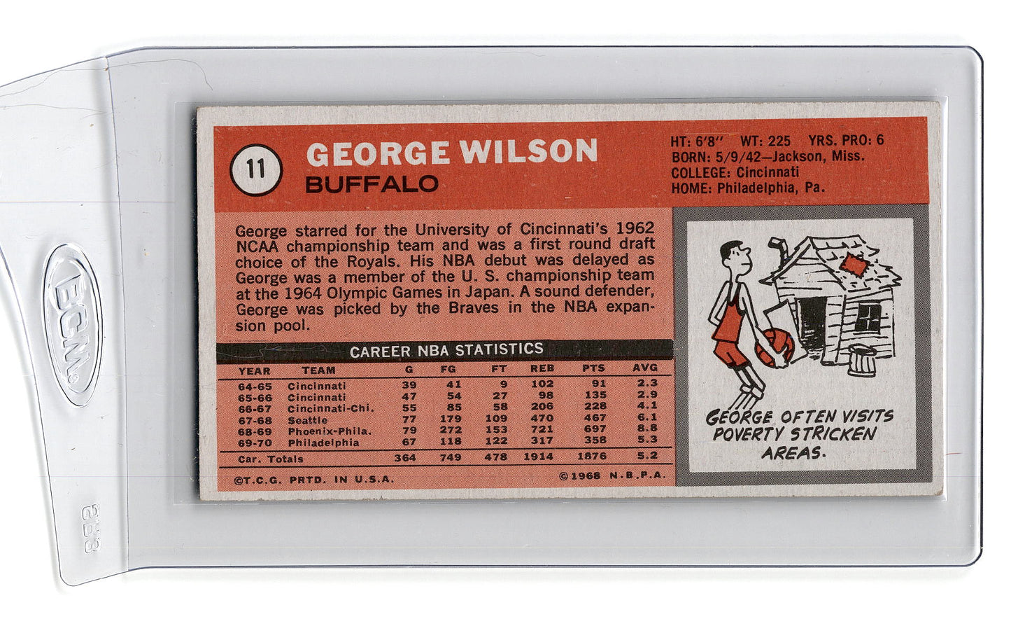 1970-71 Topps #11 George Wilson - Buffalo Braves RC ex