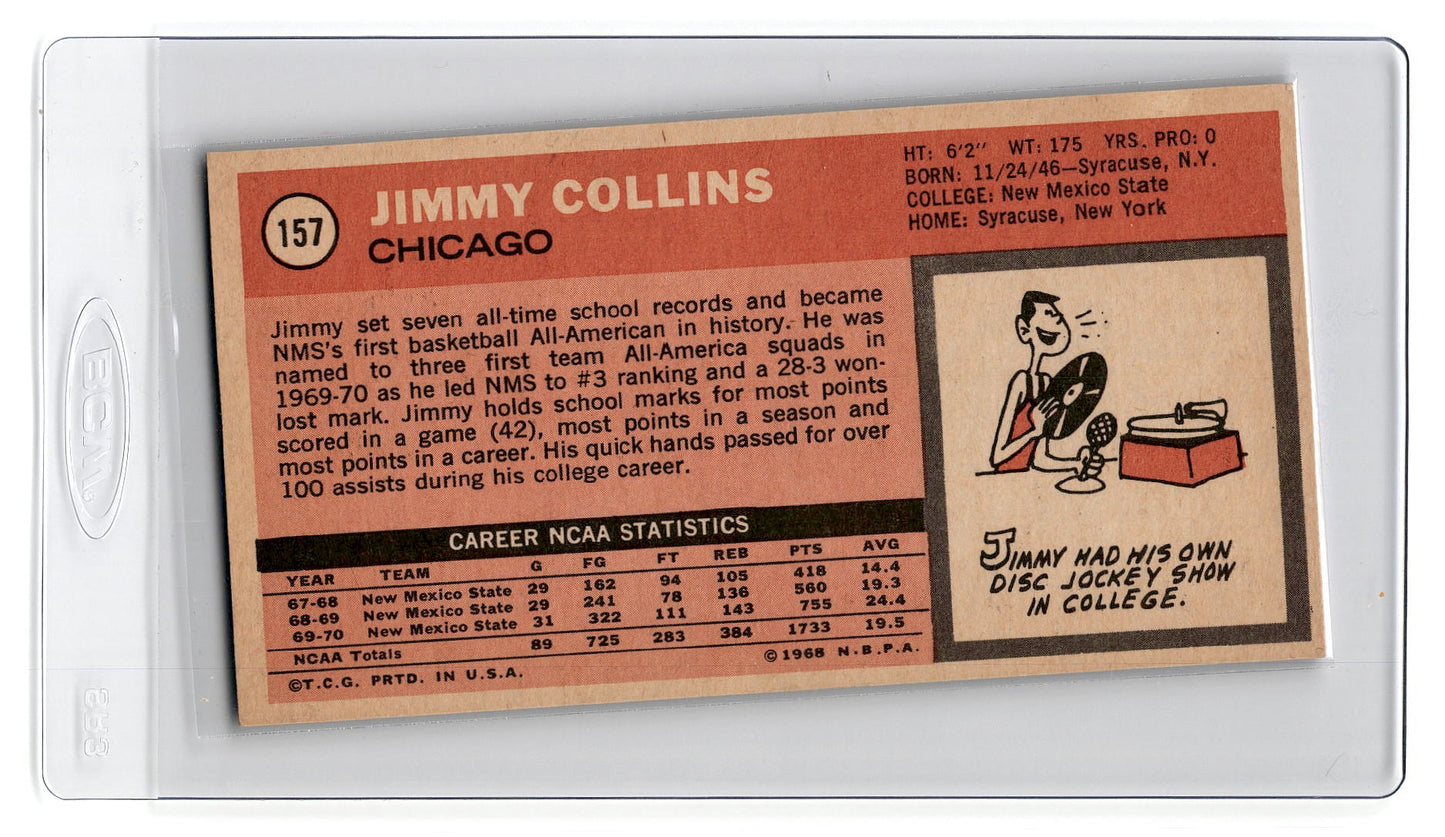 1970-71 Topps #157 Jimmy Collins - Chicago Bulls RC exmt