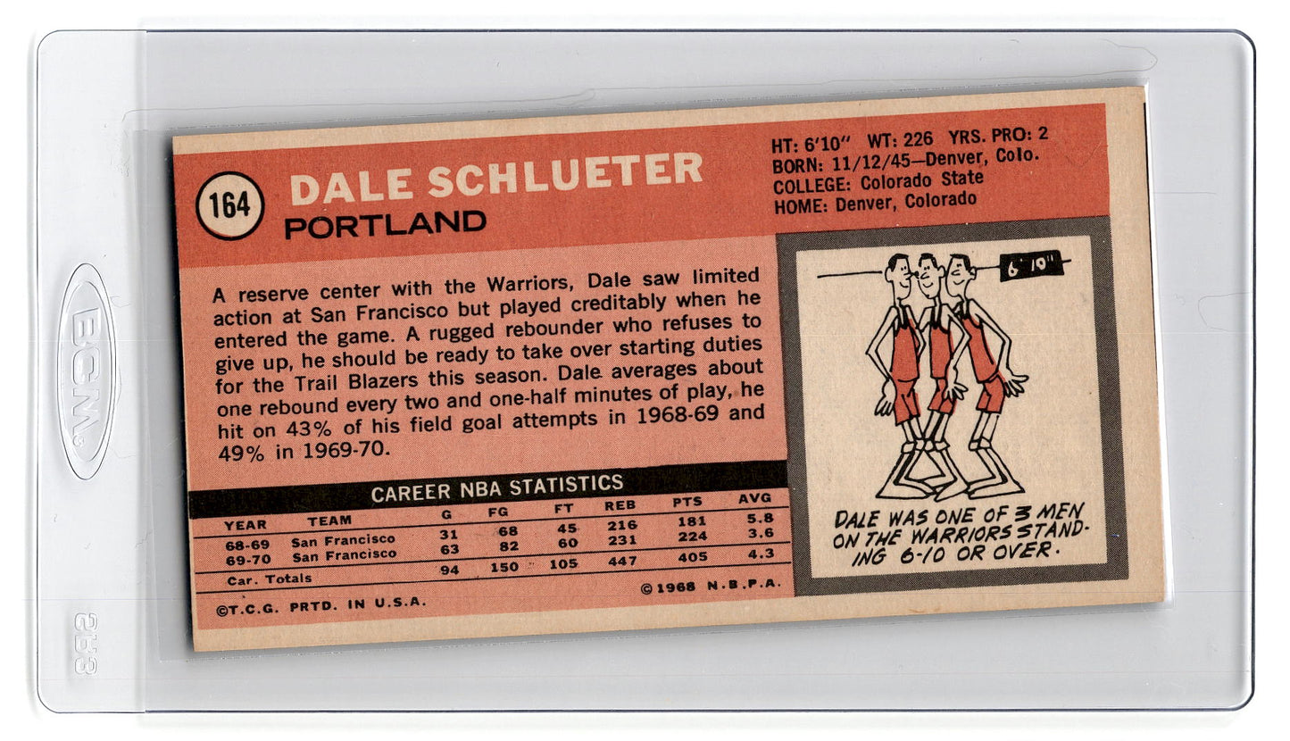 1970-71 Topps #164 Dale Schlueter - Portland Trail Blazers vgex