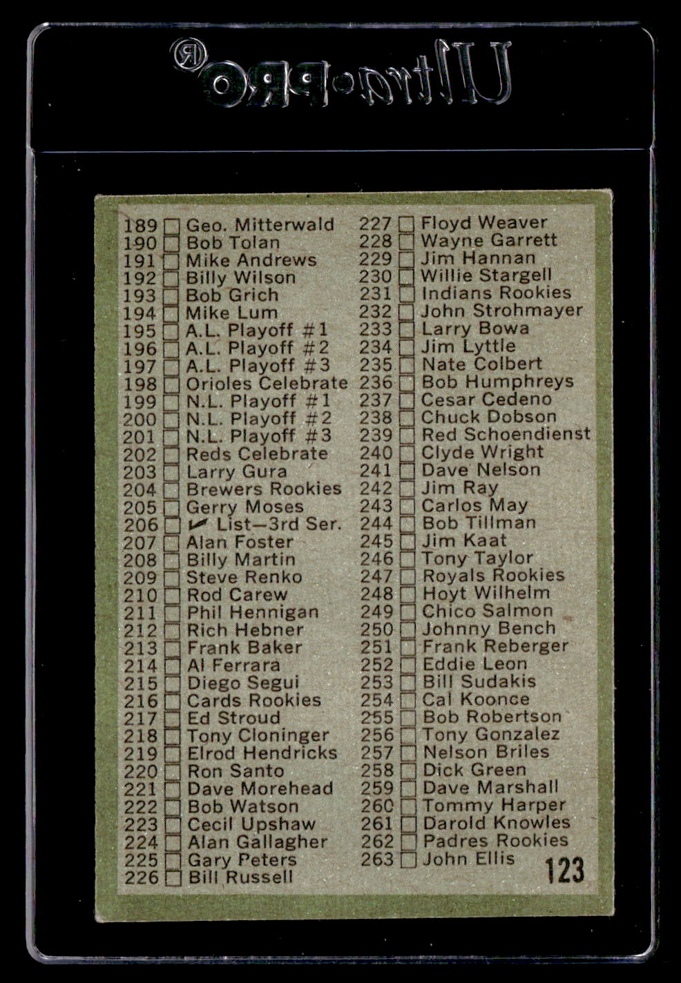 1971 Topps #123 Checklist 2 EX
