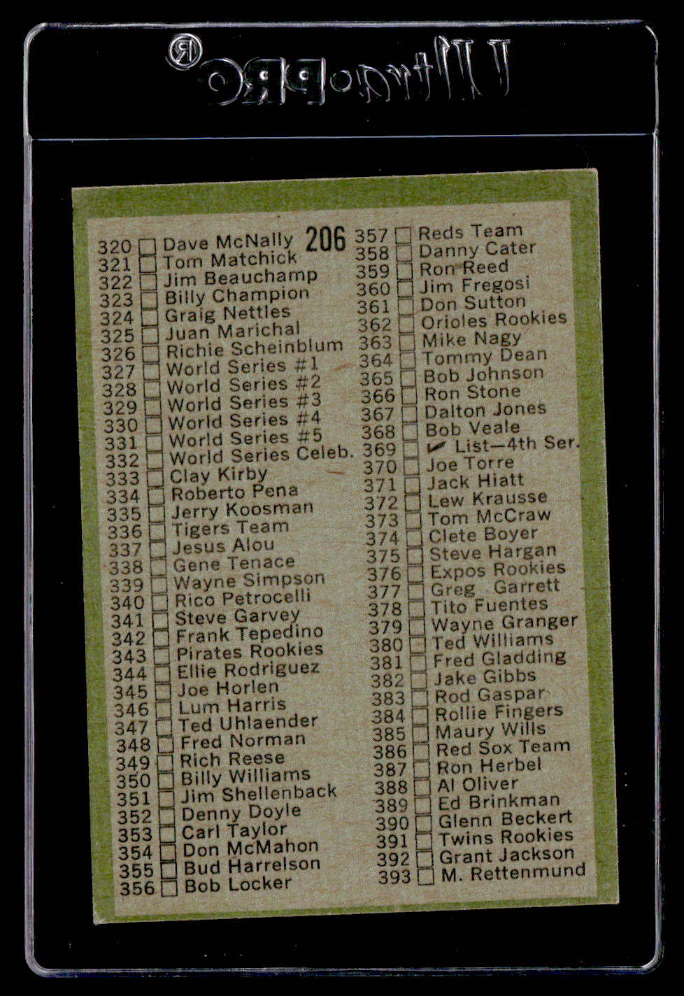 1971 Topps #206 Checklist 3 EX