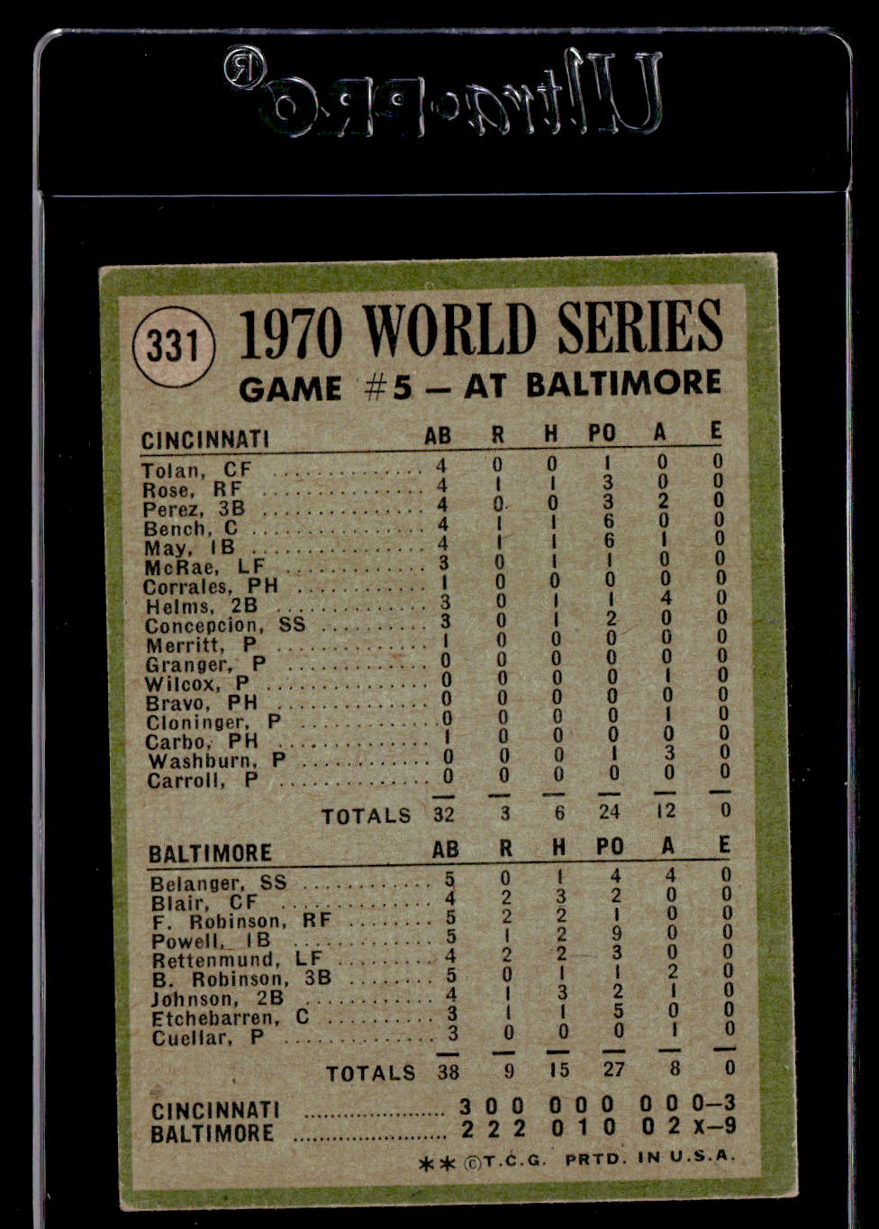 1971 Topps #331 Brooks Robinson WS5 EX