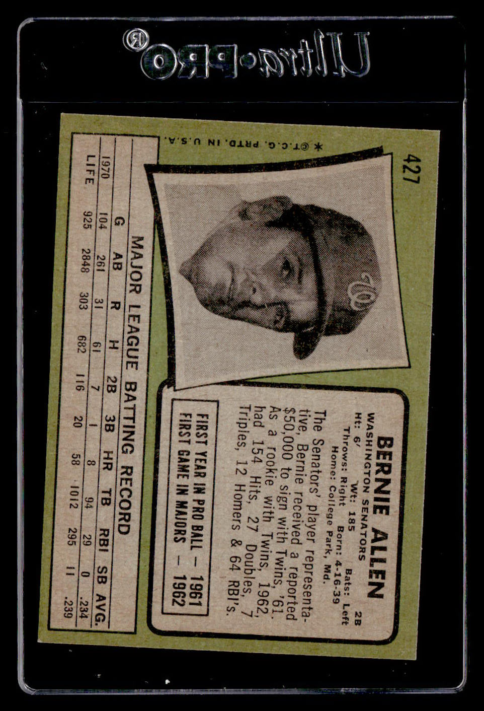 1971 Topps #427 Bernie Allen EX