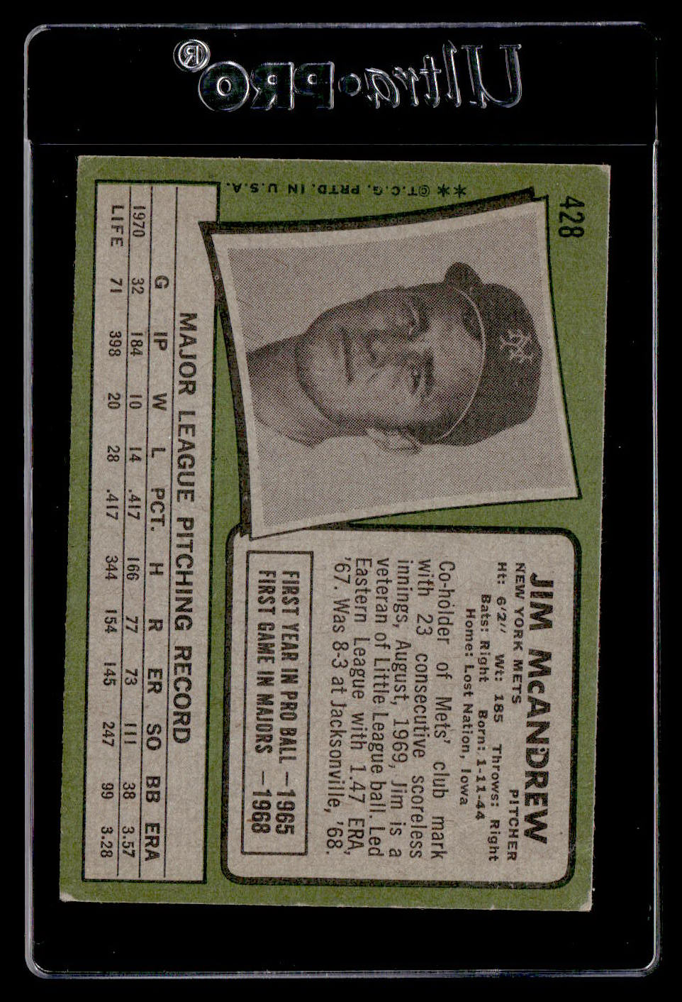 1971 Topps #428 Jim McAndrew VG