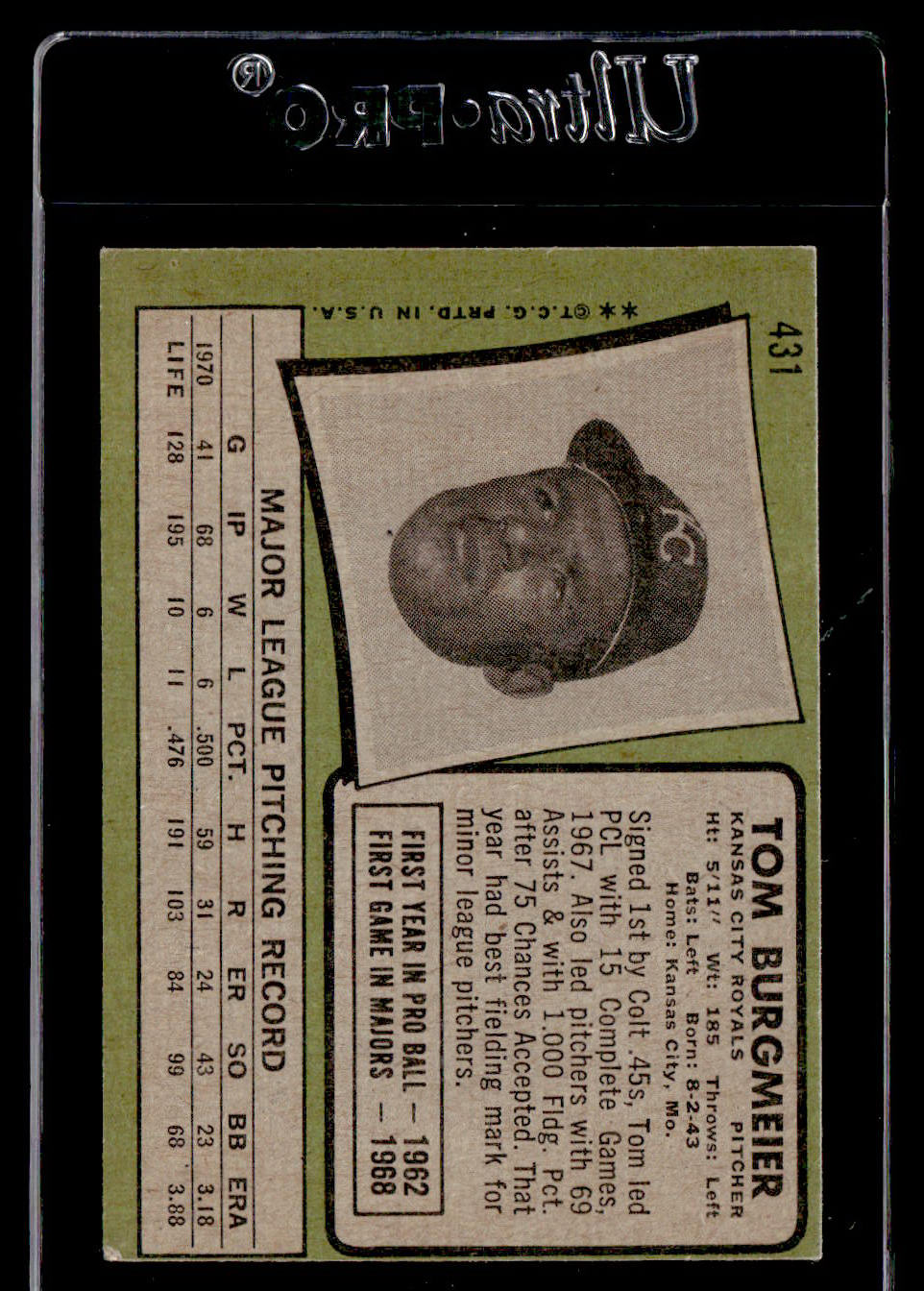 1971 Topps #431 Tom Burgmeier VG
