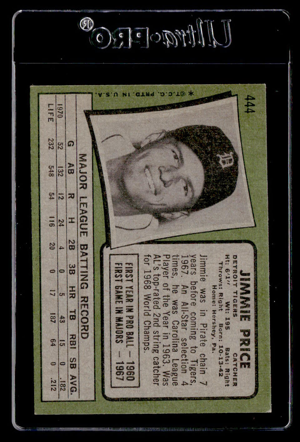 1971 Topps #444 Jimmie Price EX