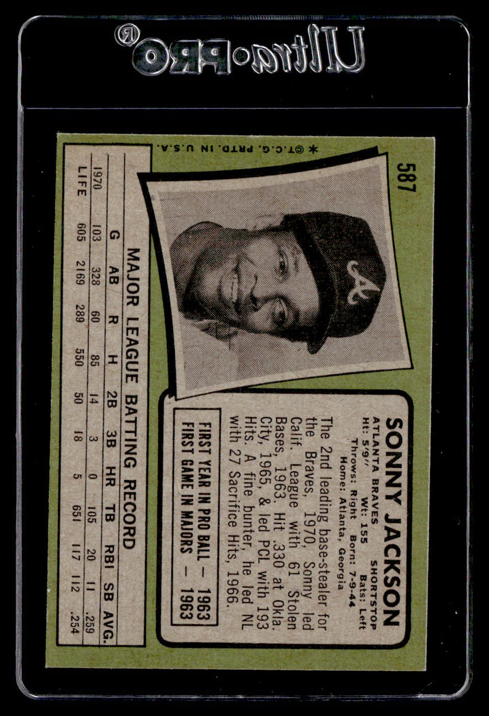 1971 Topps #587 Sonny Jackson EX