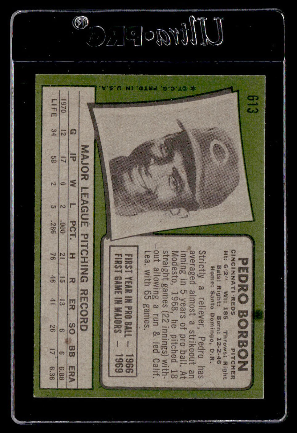 1971 Topps #613 Pedro Borbon EX