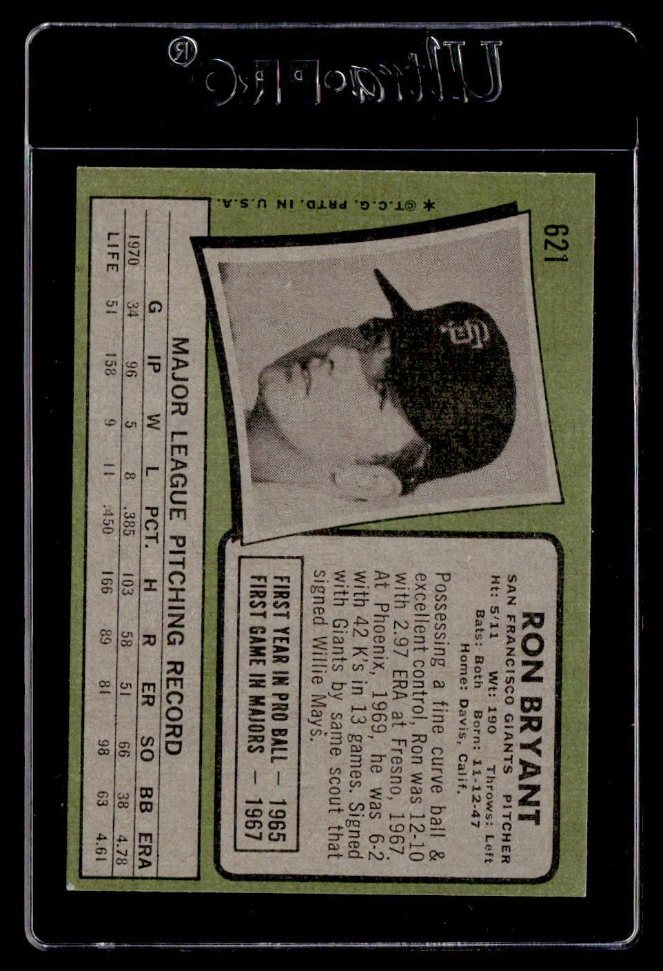 1971 Topps #621 Ron Bryant EX