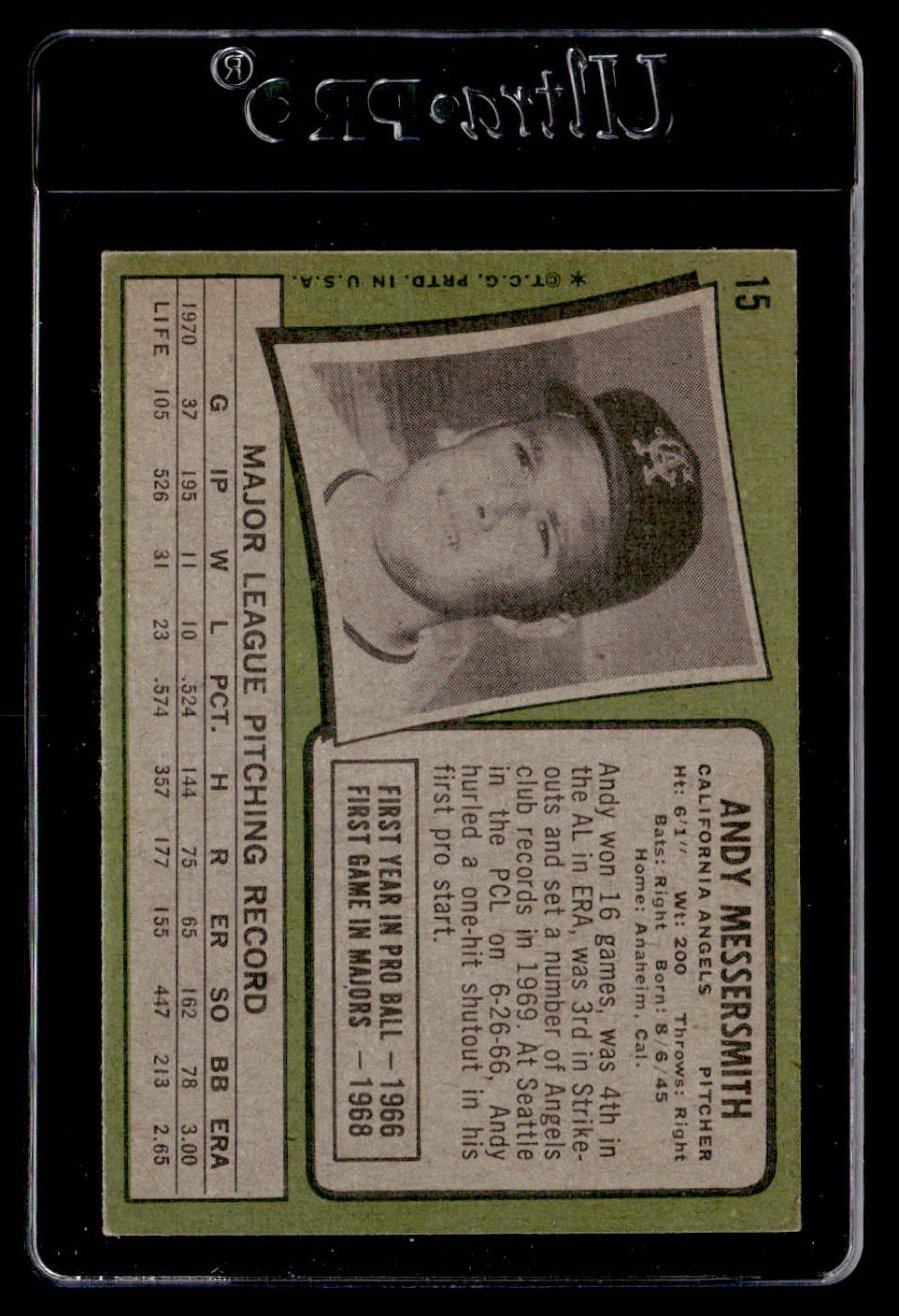 1971 Topps #15 Andy Messersmith EXMT