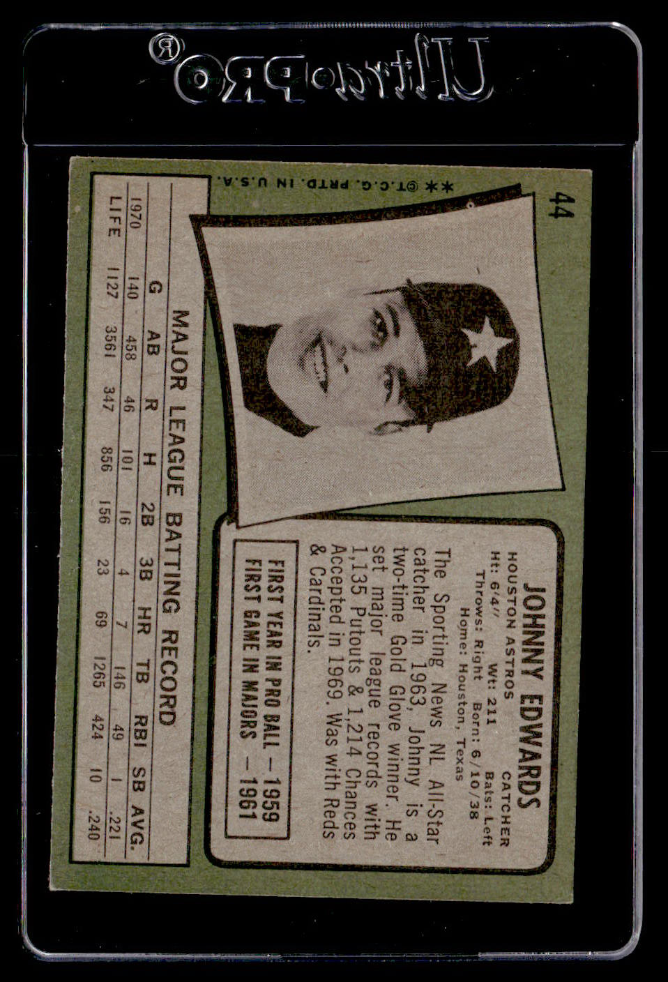 1971 Topps #44 Johnny Edwards EXMT