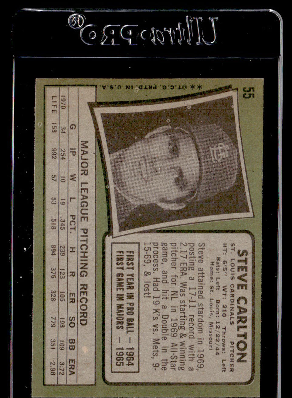 1971 Topps #55 Steve Carlton EXMT