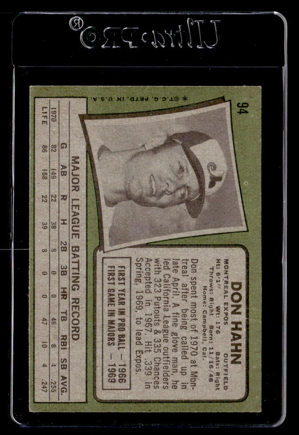 1971 Topps #94 Don Hahn EXMT