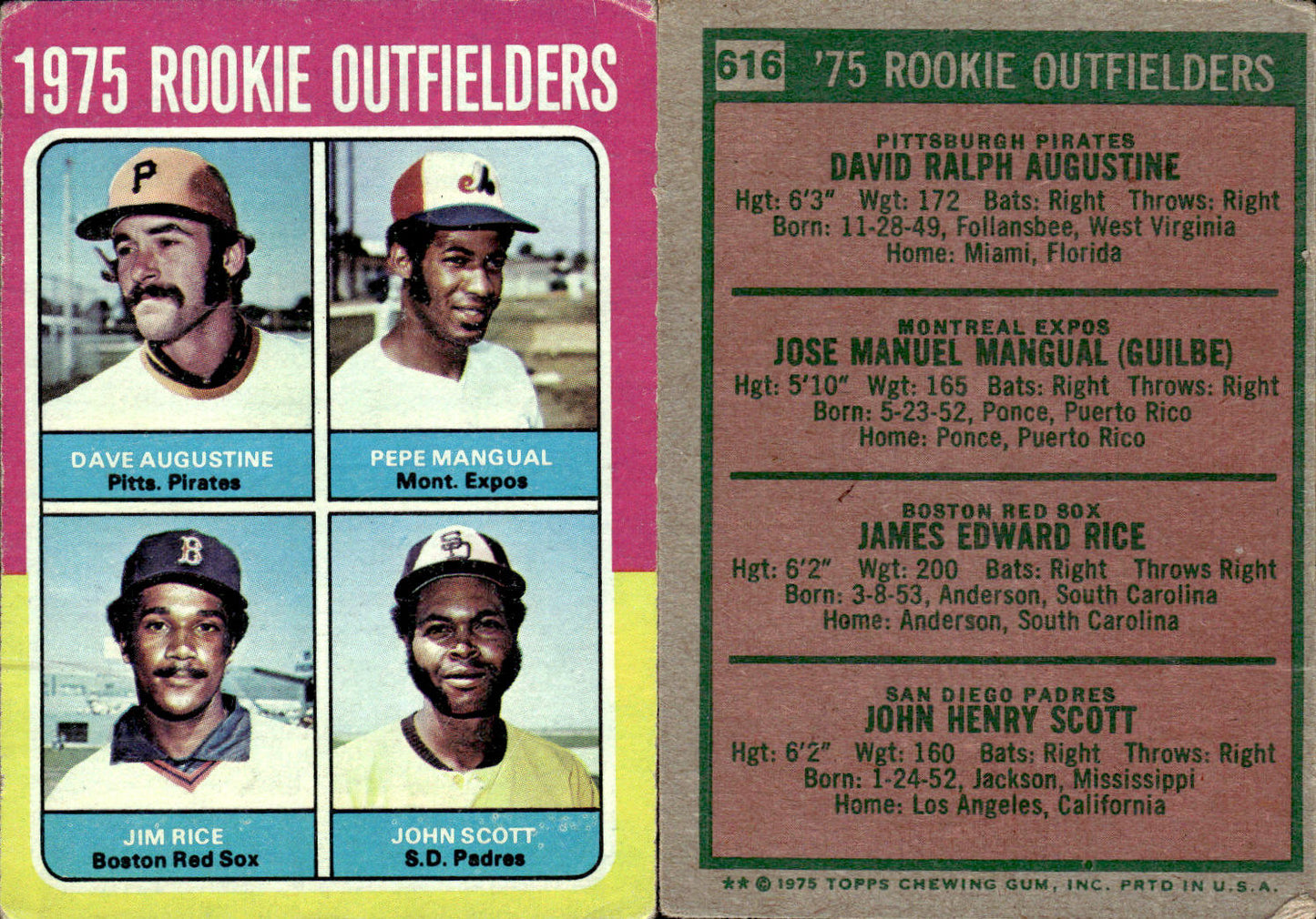 1975 Topps #616 Jim Rice F/G ROOKIE
