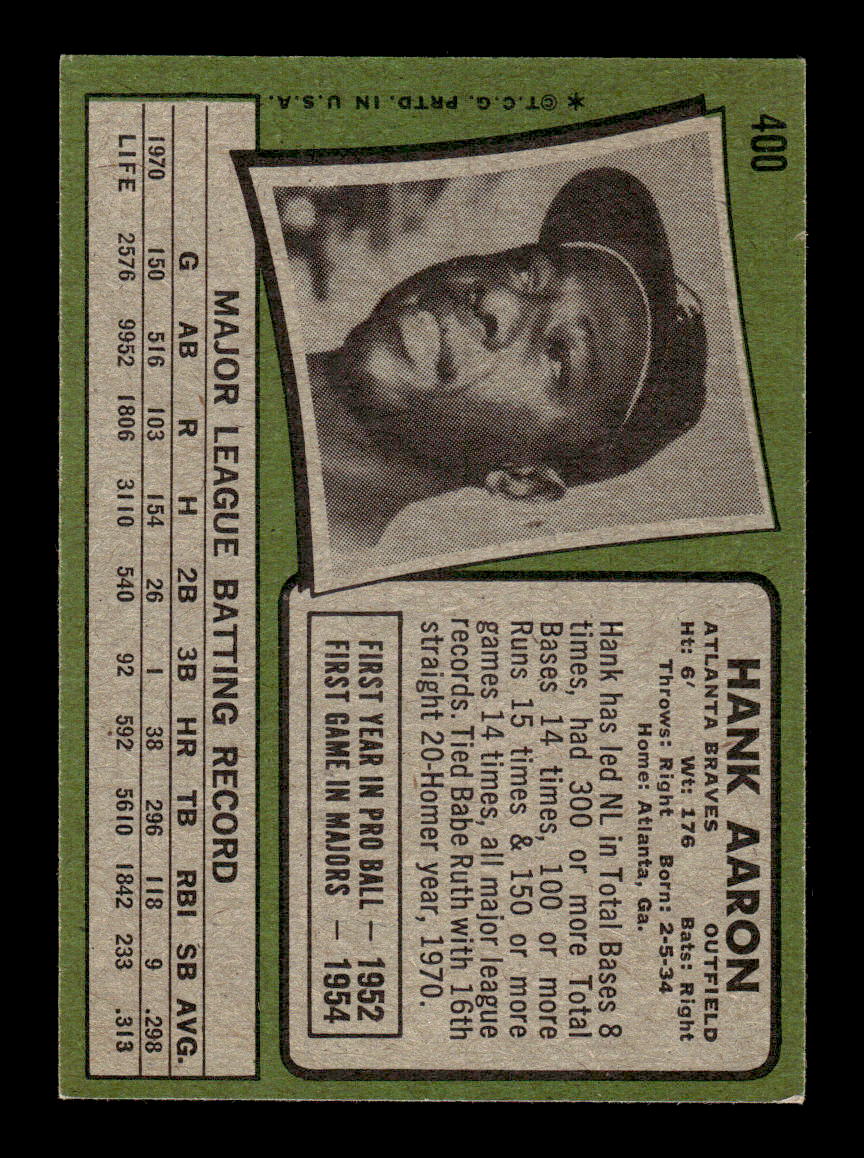 1971 Topps #400 Hank Aaron EXMT