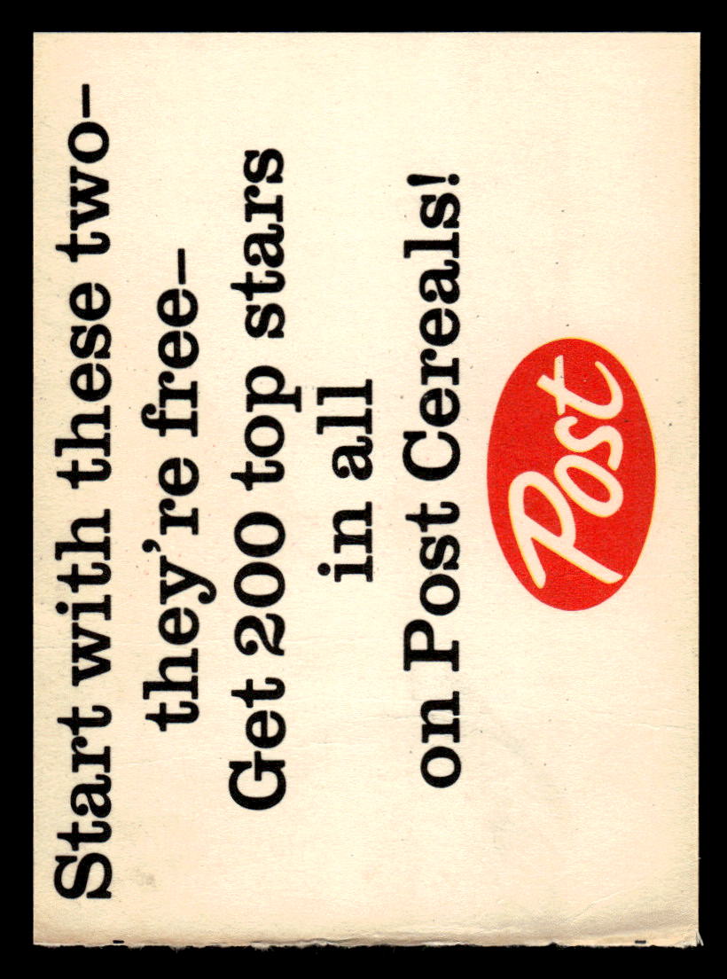 1962 Post Cereal #6 Roger Maris-Perforated-Ad Back Life Magazine