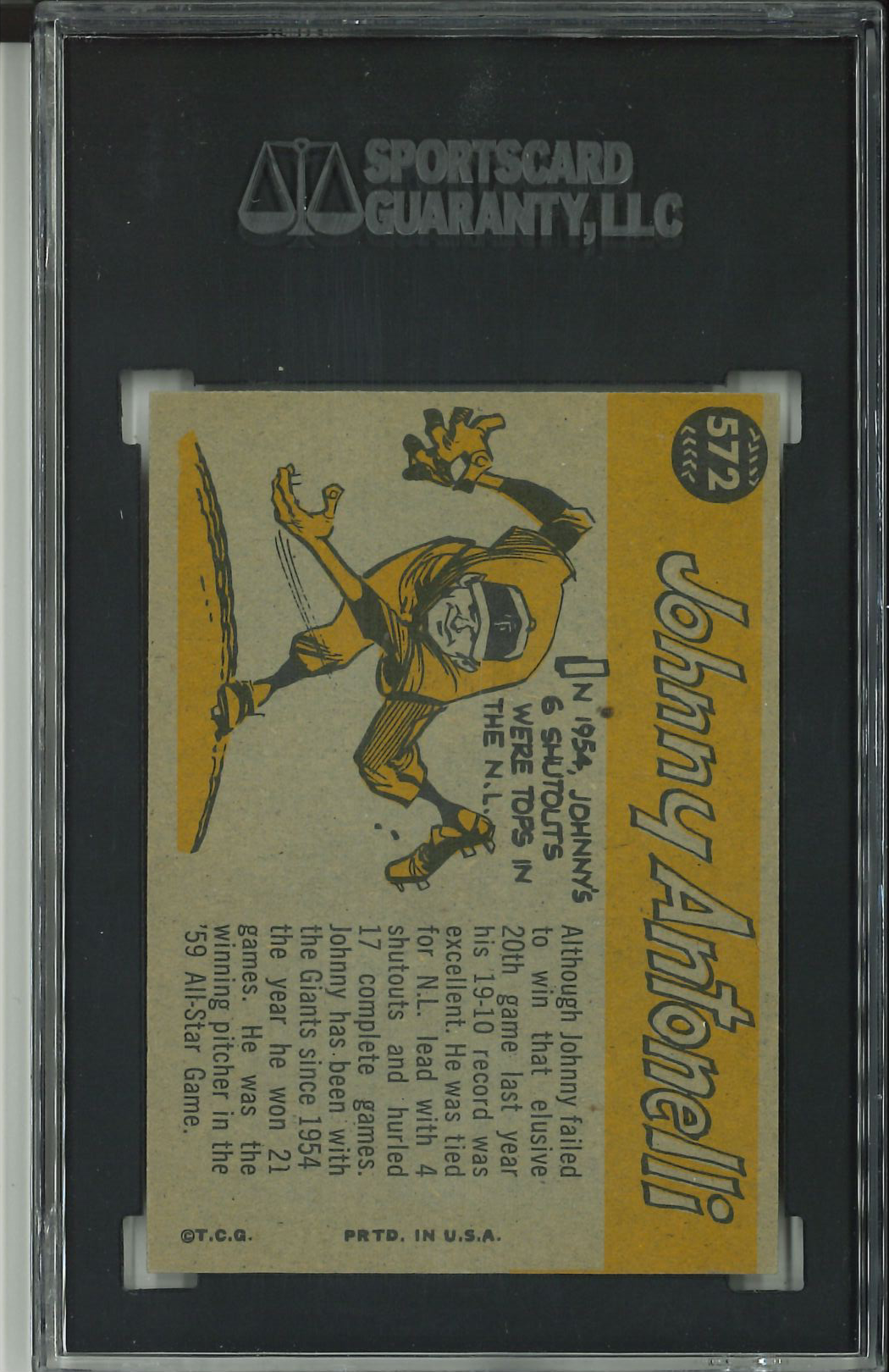 1960 Topps #572 Johnny Antonelli SGC 5.5