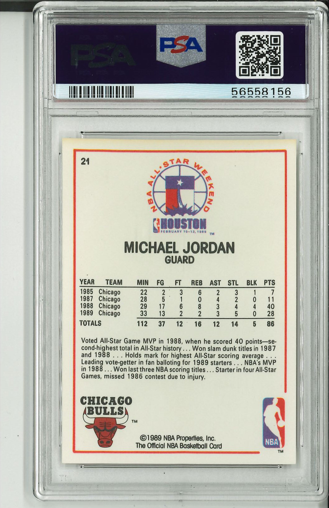 1989 Hoops Michael Jordan #21 PSA 6