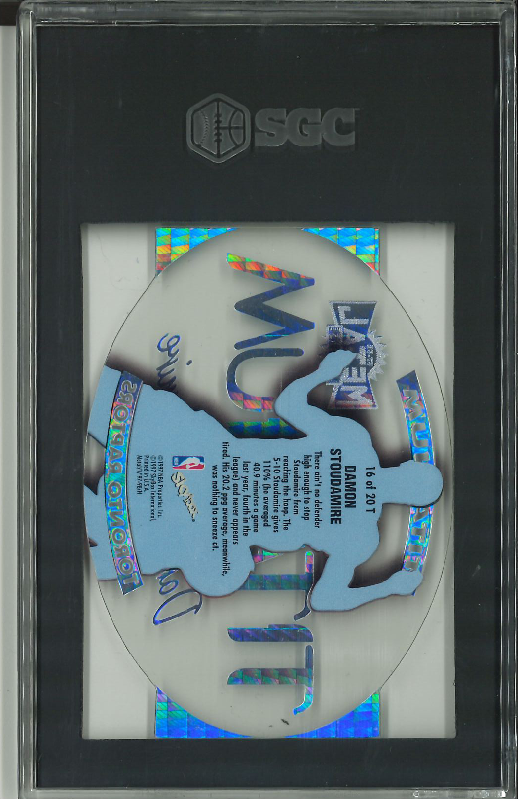 1997-98 Skybox Metal Universe #16T Damon Stoudamire SGC 9 Titanium
