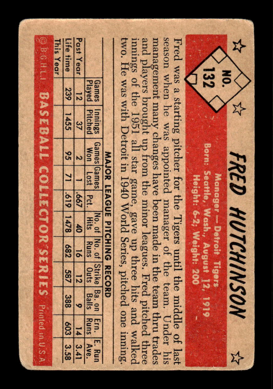 1953 Bowman Color #132 Fred Hutchinson Very Good HOF-10001560
