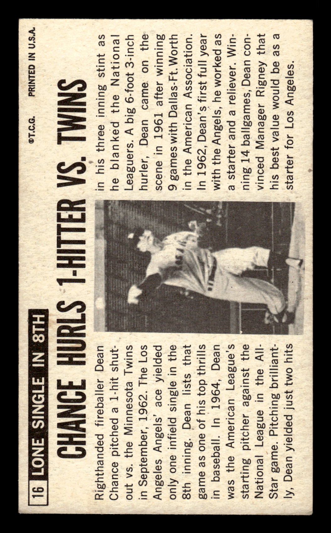 1964 Topps Giants #16 Dean Chance Excellent HOF-10001613