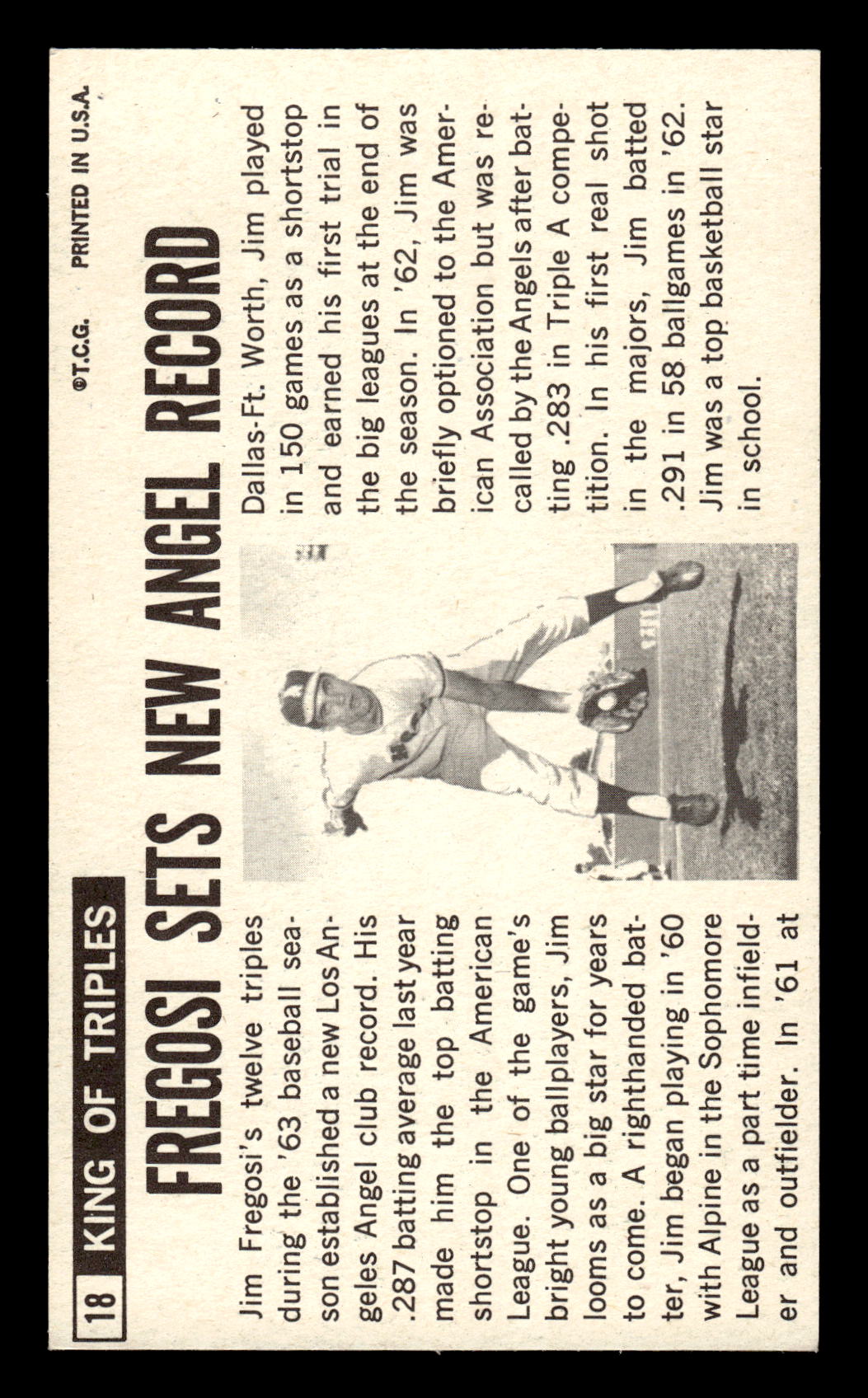 1964 Topps Giants #18 Jim Fregosi Excellent HOF-10001615