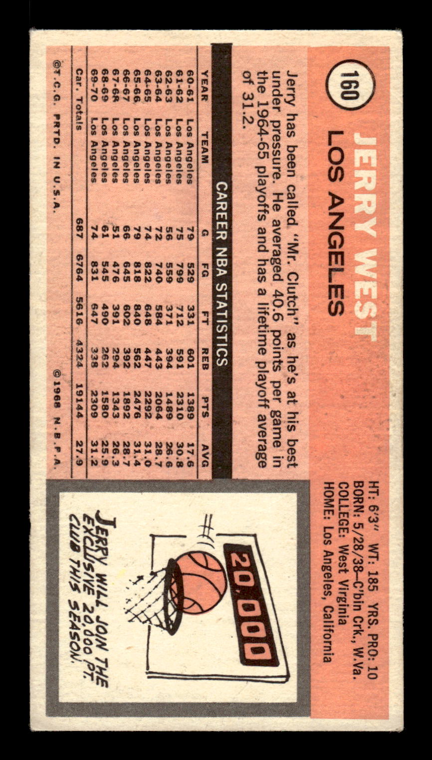 1970-71 Topps #160 Jerry West Excellent HOF-10001832