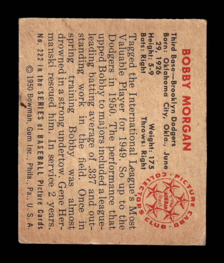 1950 Bowman #222 Bobby Morgan Very Good HOF-10002048