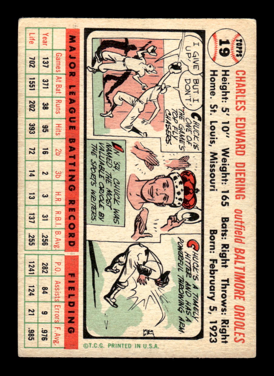 1956 Topps #19 Chuck Diering Very Good HOF-10002181
