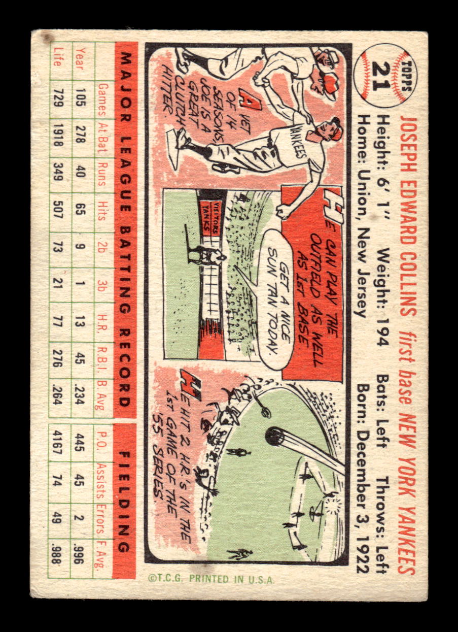 1956 Topps #21 Joe Collins Very Good HOF-10002182