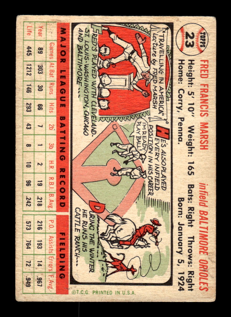 1956 Topps #23 Freddie Marsh Very Good HOF-10002184