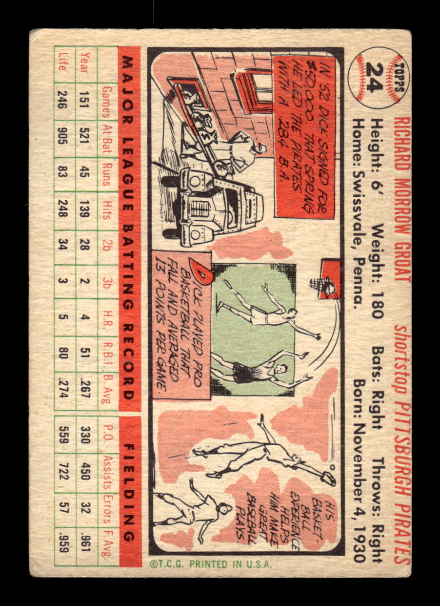 1956 Topps #24 Dick Groat Very Good HOF-10002185