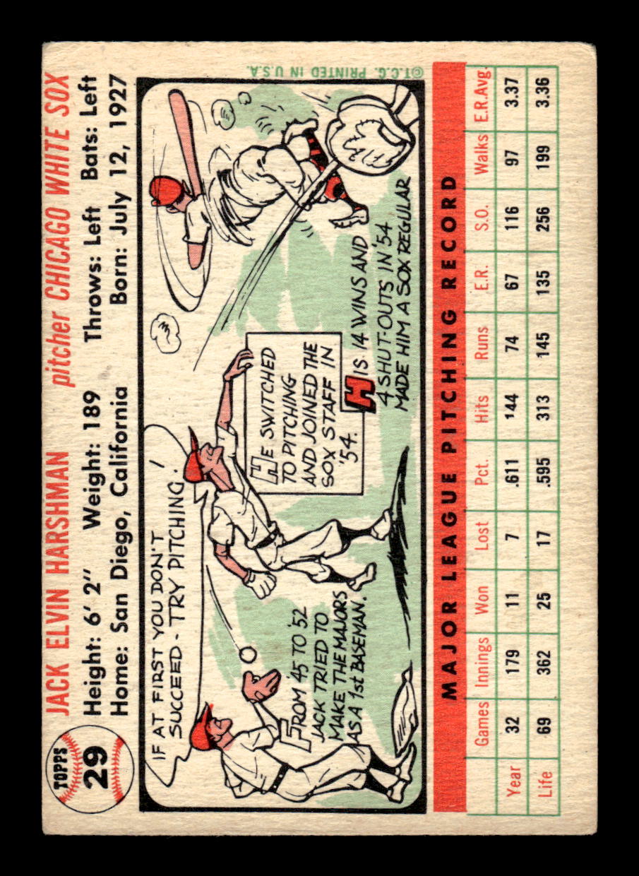 1956 Topps #29 Jack Harshman Very Good HOF-10002189