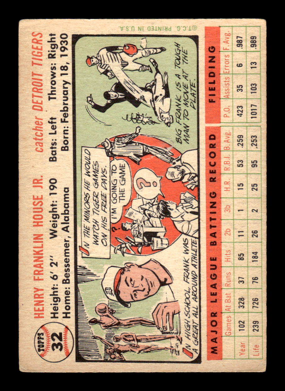1956 Topps #32 Frank House Very Good HOF-10002190
