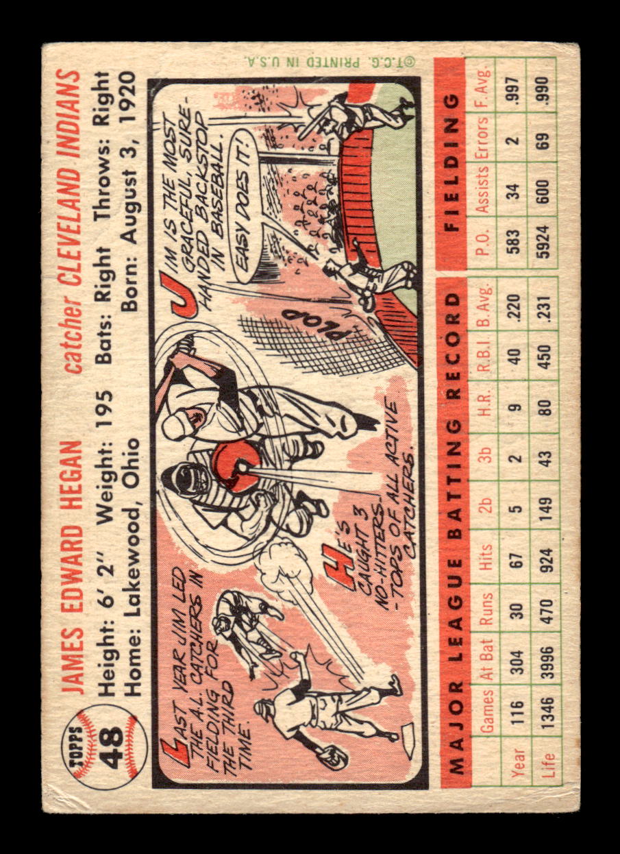 1956 Topps #48 Jim Hegan Very Good HOF-10002202