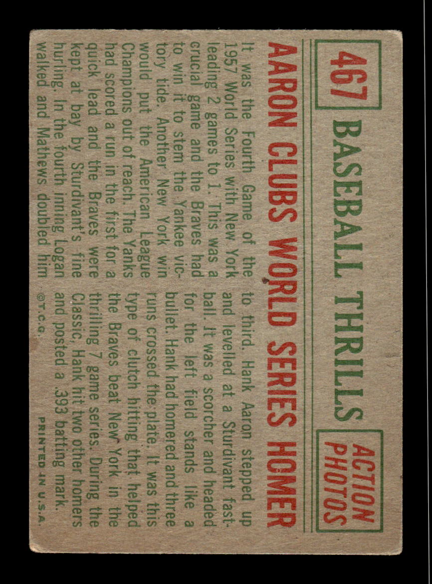 1959 Topps #467 Hank Aaron Very Good HOF-10002372
