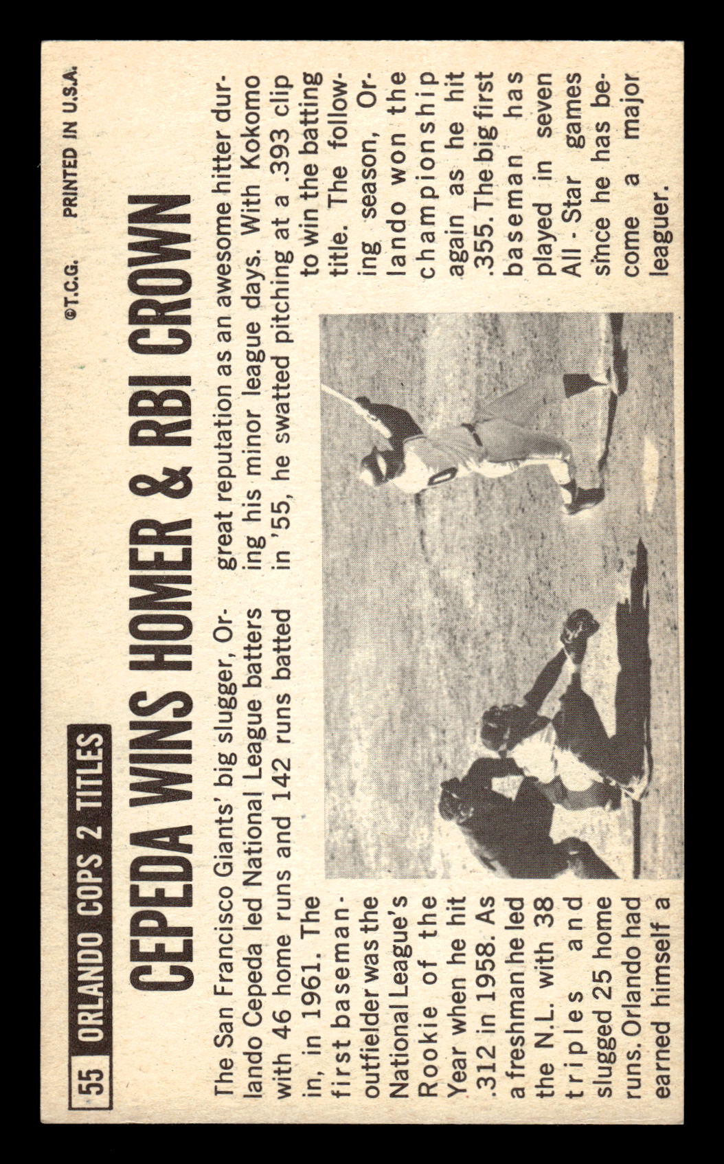 1964 Topps Giants #55 Orlando Cepeda Very Good HOF-10002382