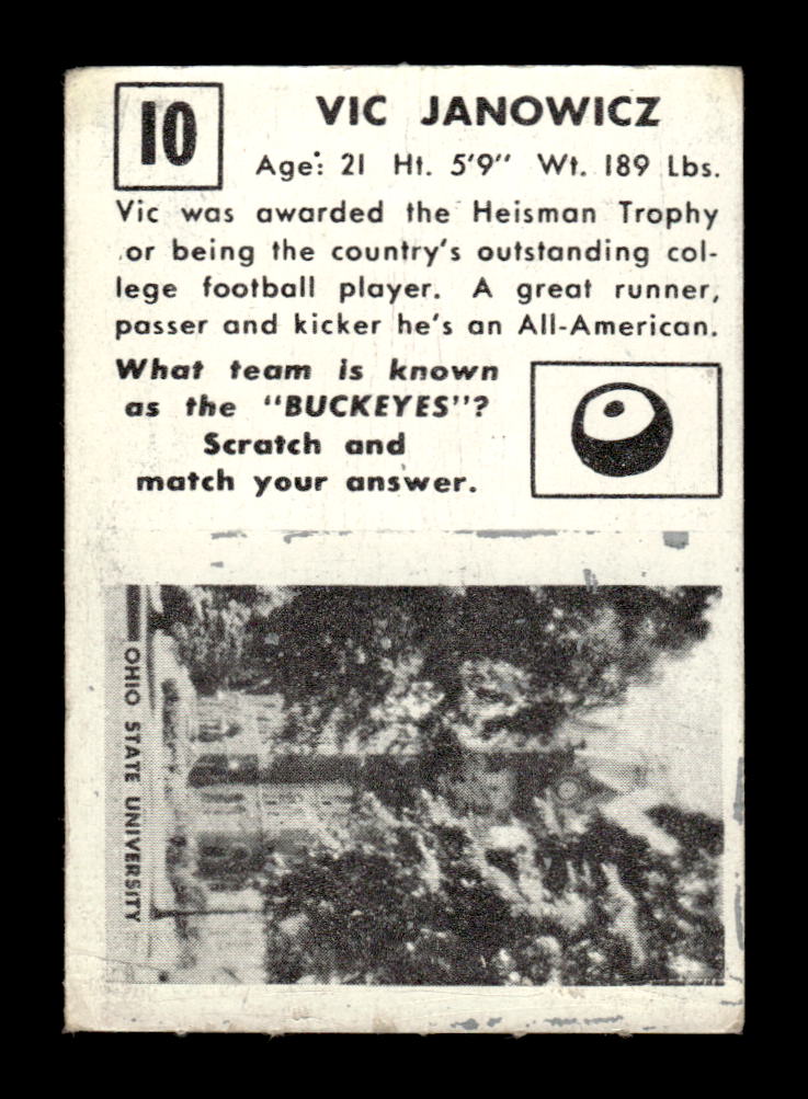 1951 Topps Magic #10 Vic Janowicz Very Good HOF-10002403