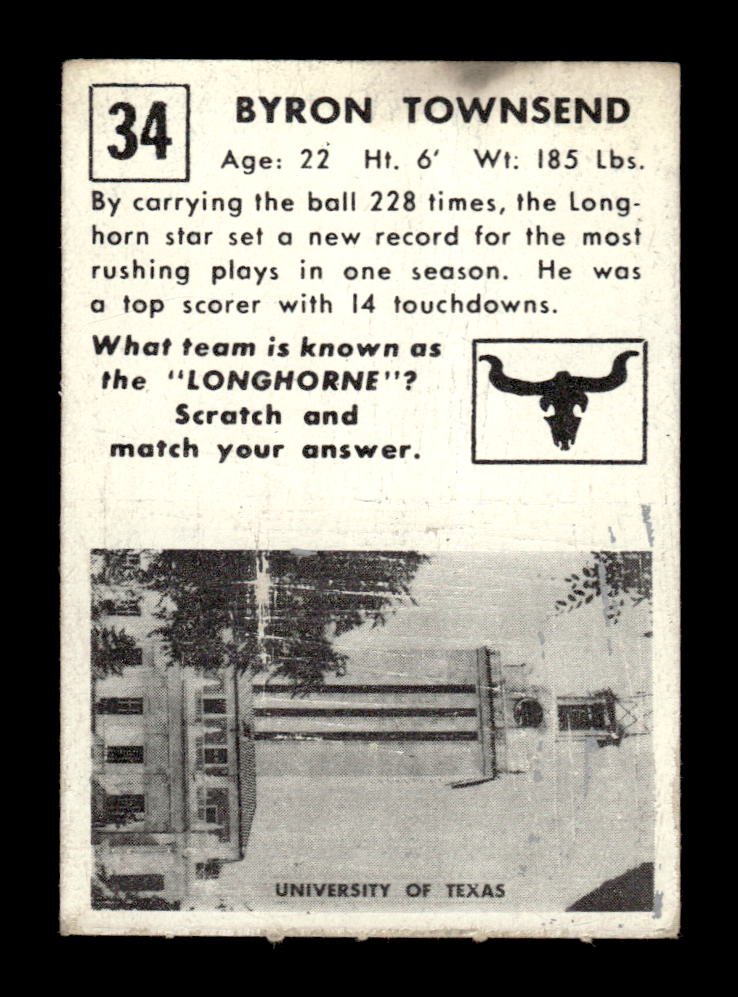 1951 Topps Magic #34 Byron Townsend Very Good HOF-10002412