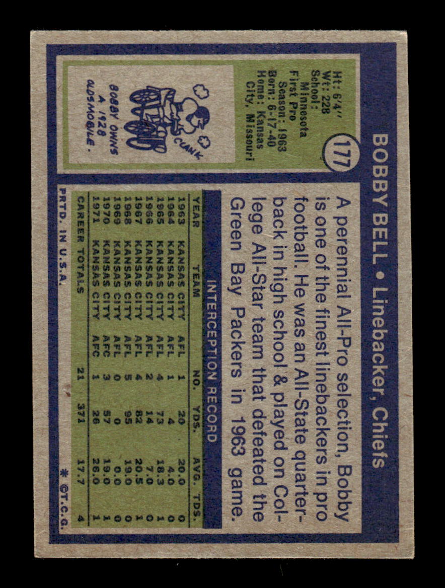 1972 Topps #177 Bobby Bell Very Good HOF-10002579