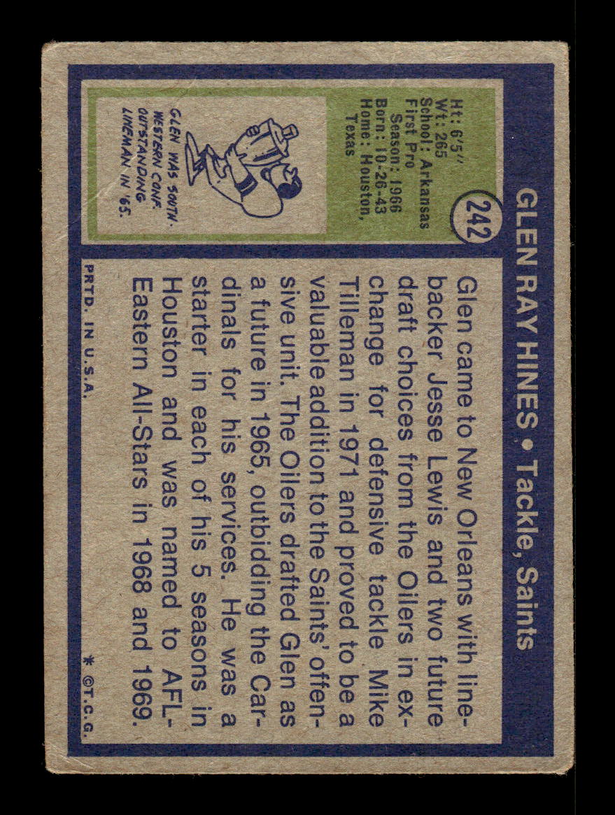 1972 Topps #242 Glen Ray Hines Very Good HOF-10002592