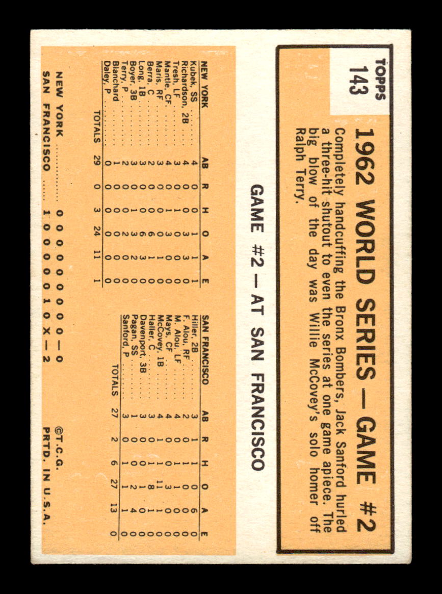 1963 Topps #143 WS 2 Sanford Flashes Shutout Magic NM HOF-10002811