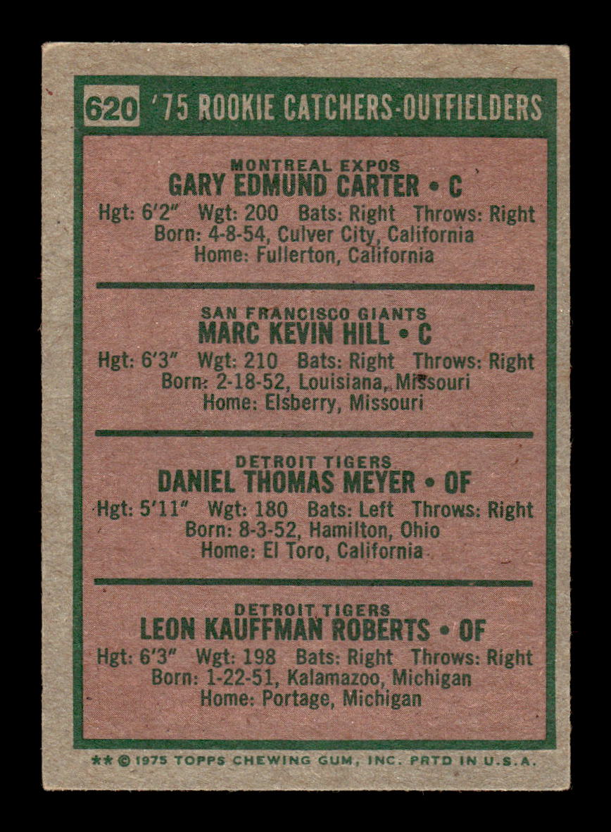 1975 Topps #620 Gary Carter RC Very Good HOF-10003223