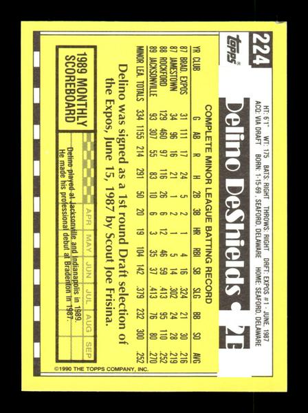 1990 Topps #224 Delino DeShields Collector's Edition (Tiffany) Excellent HOF-10003666